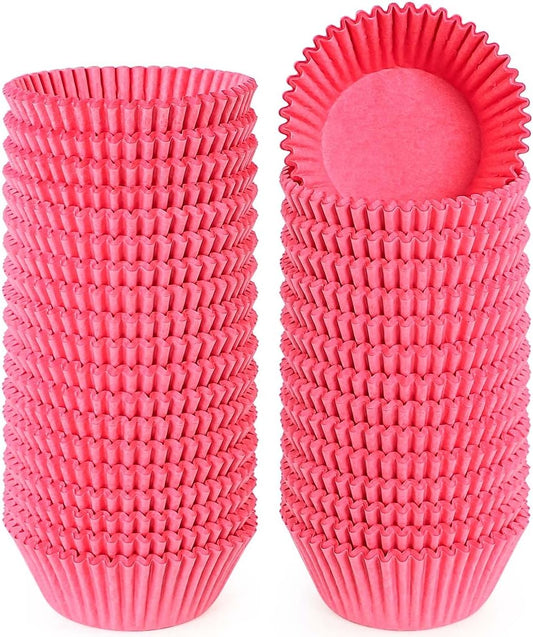Caperci Standard Pink Cupcake Muffin Liners 500-Count, No Smell, Food Grade & Grease-Proof Paper