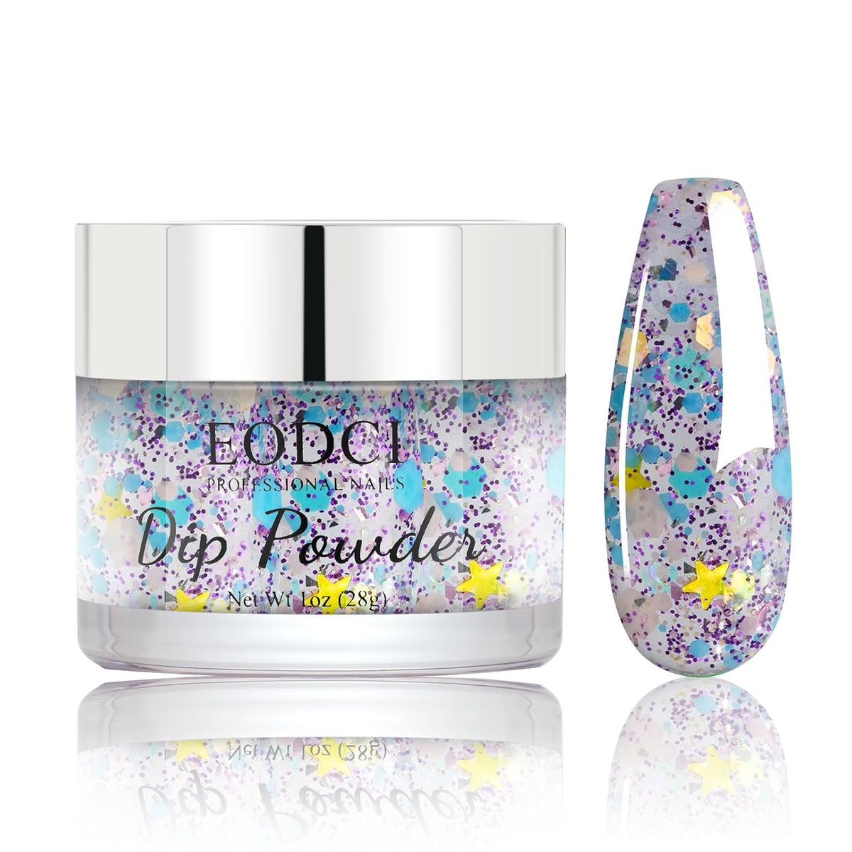 Long Lasting Nail Dip Powder Colors, Lavender Purple Blue Glitter Dipping Powder - No Needed Led