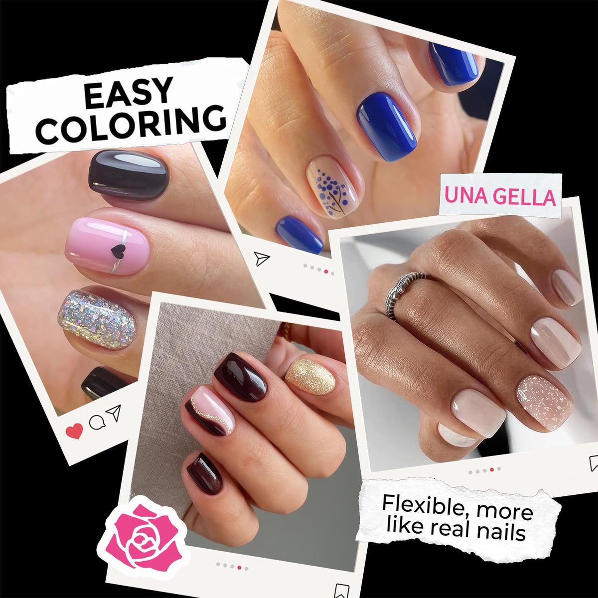 UNA GELLA Extra Short Square Nail Tips XS 216pcs Pre-shape Extra Short Square Press on Nails Gel