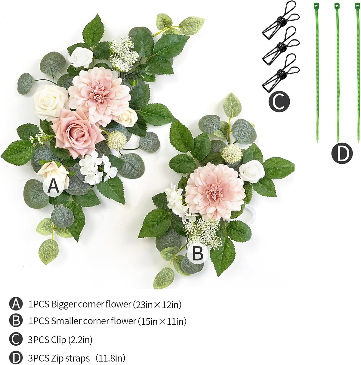 WEIERYUE(Pack of 2) Artificial Flowers Decorations,Artificial Arch Backdrop Garlandfor Ceremony