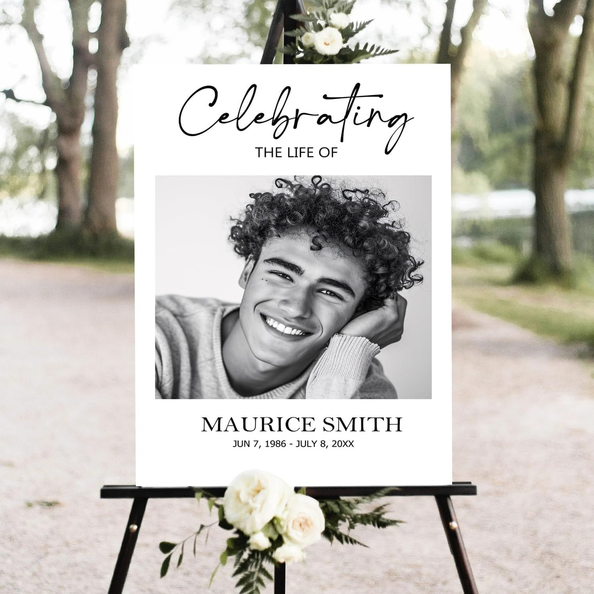 Personalized Funeral Welcome Sign, Celebration of Life Decoration, Modern Funeral Sign, Memorial
