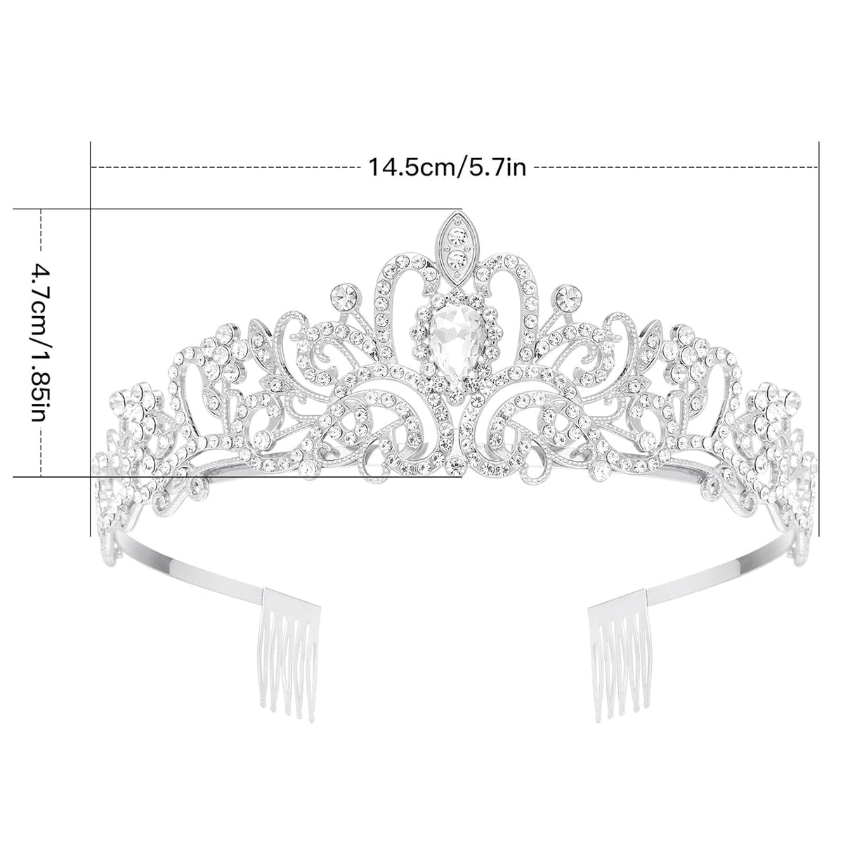 Makone Crowns for Women Princess Tiaras for Girls Queen Crown and Comb Tiara for Wedding Birthday