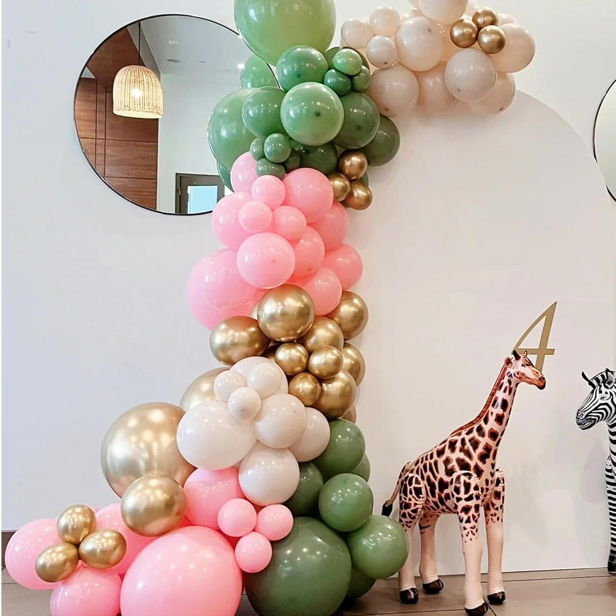 412Pcs Pink and Green Balloon Garland Arch Kit -Different Sizes 18 12 10 5inch Sage Green and Pink