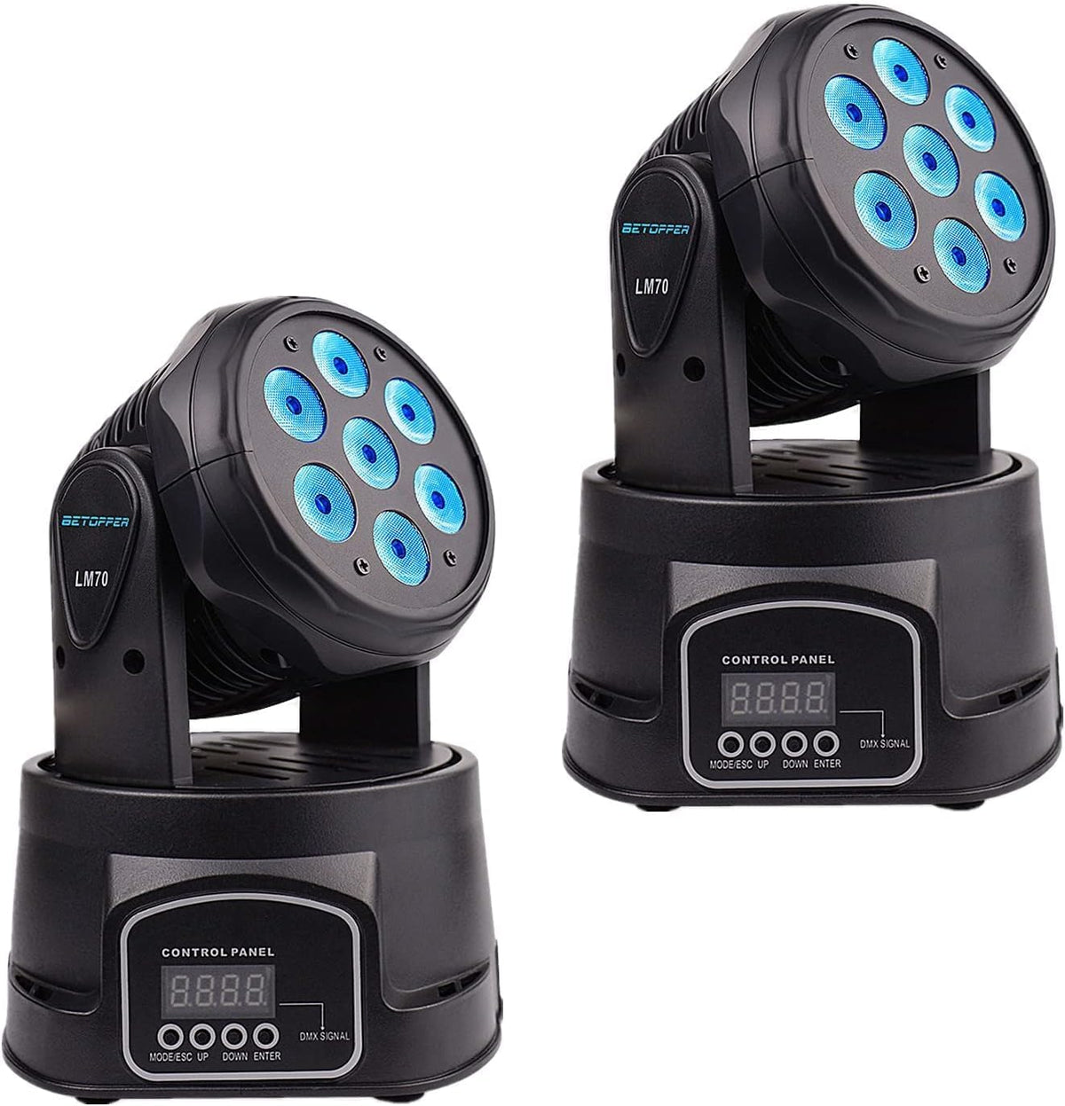 BETOPPER DJ Lights Moving Head, 7x8W RGBW Sound Activated/DMX Lighting, Moving Head Lights for