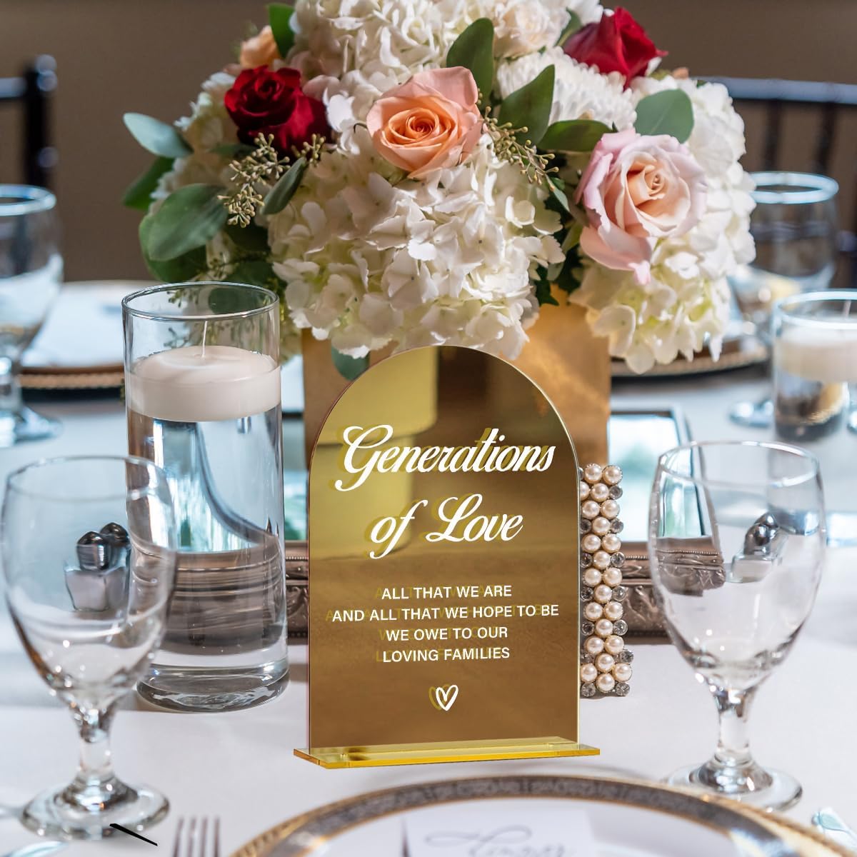 Acrylic Wedding Sign, Bridal Shower Decorations, Generations of Love Sign for Ceremony, Modern Font