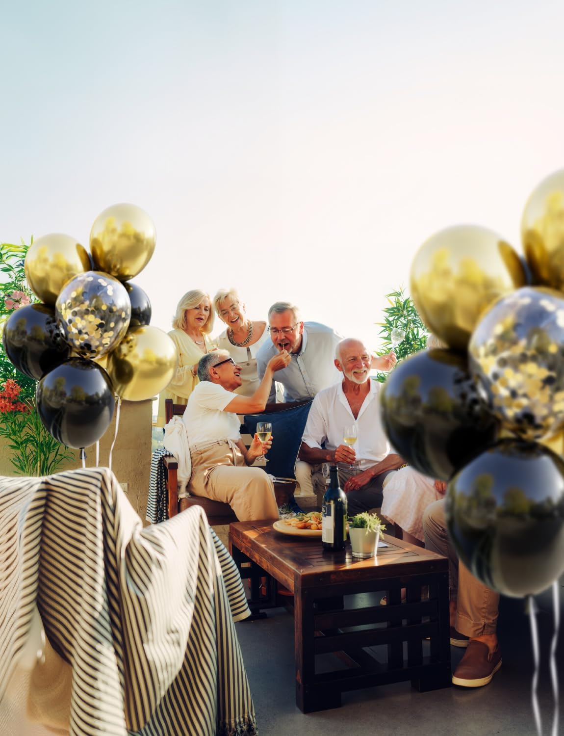 Black and Gold Balloons - 50PCS 12 Inch Metallic Gold Balloons Confetti Balloon Thickened Latex