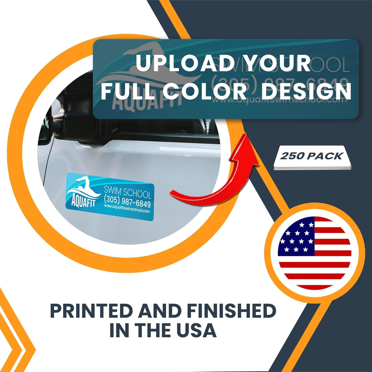 Magnet Me Up Custom 10x3 Inch Rectangle Magnet, 250 Pack, Customizable for Businesses, Personal