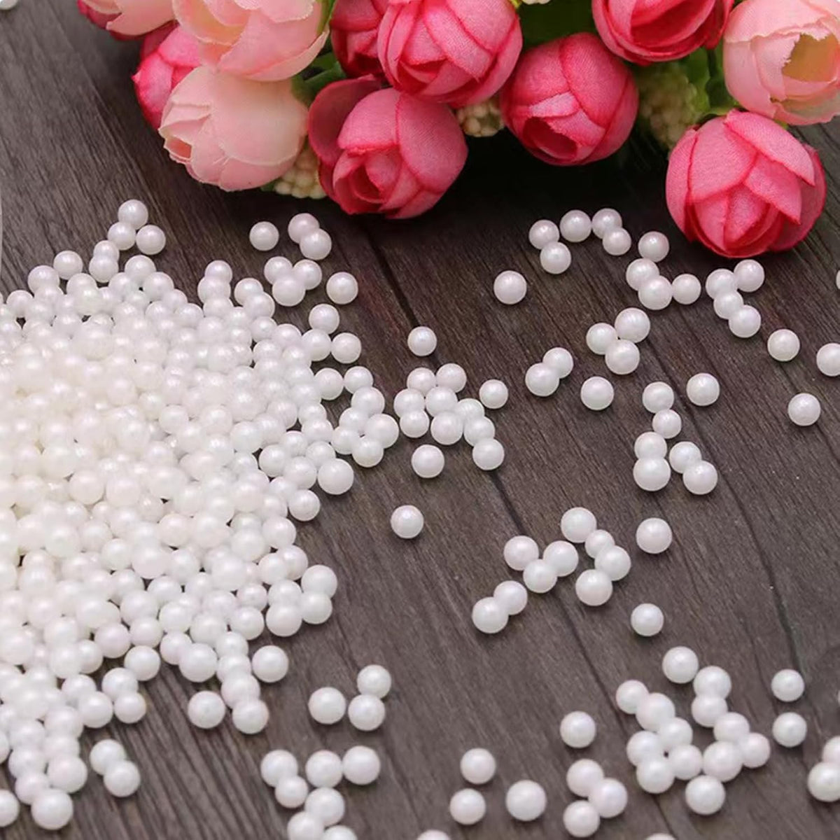 Sentovac 4mm White Pearl Sprinkles Edible Cake Decorating Sugar Candy Cookie Cake Cupcake Topper