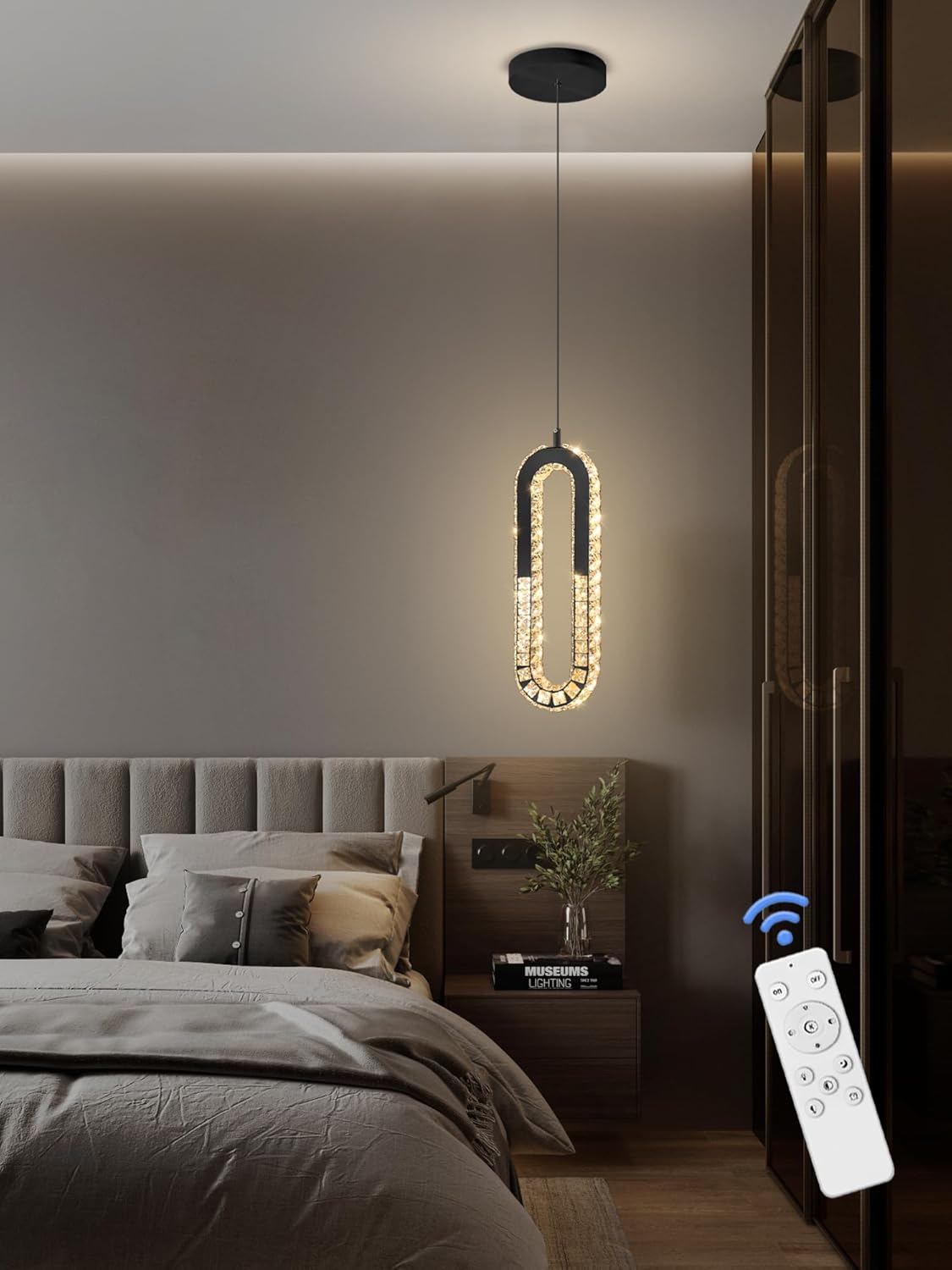 Modern Pendant Lighting 1-Light Chandelier Black Pendant Light Indoor Hanging Light Fixture for