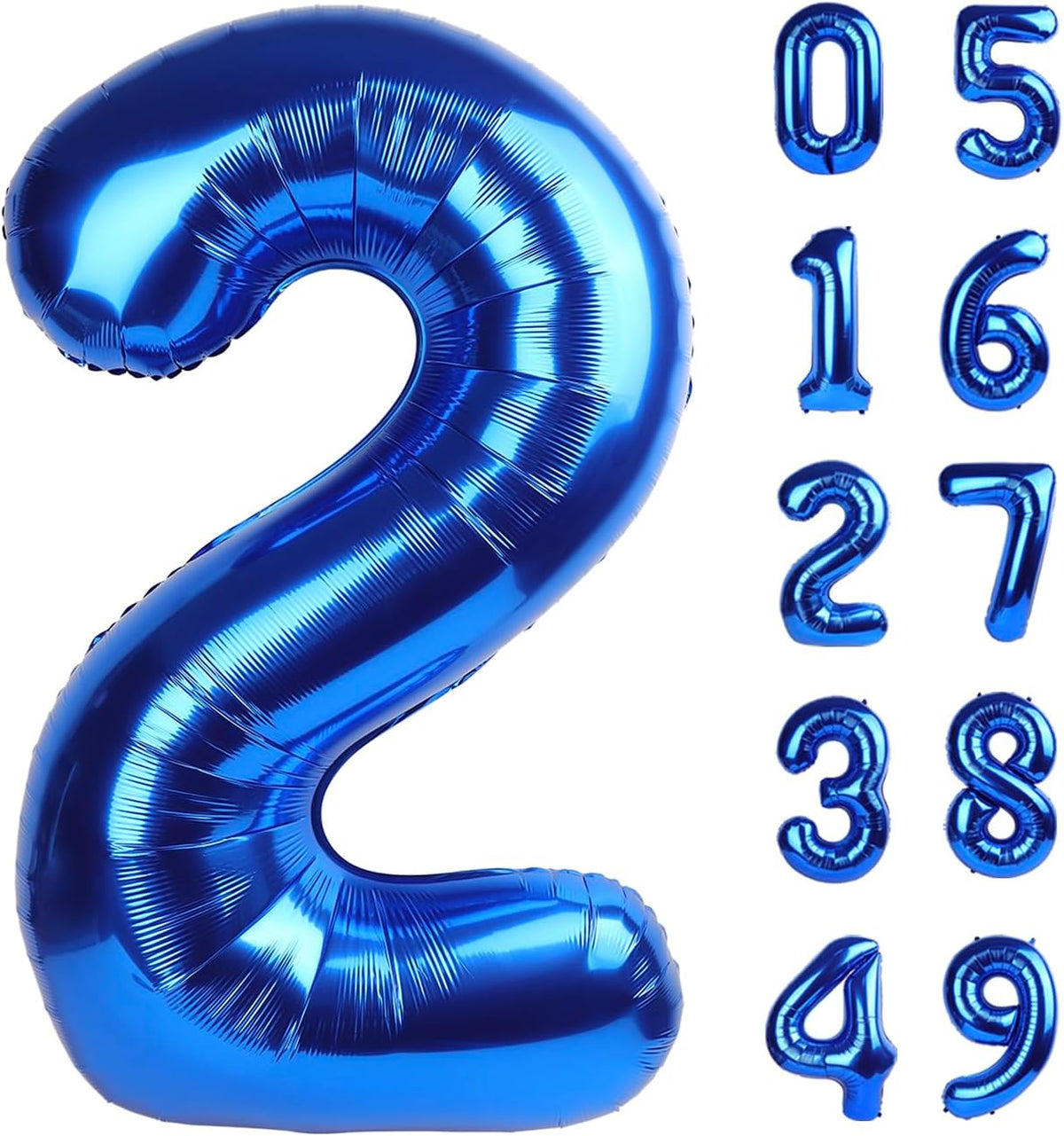 Giant Navy Blue 2 Balloon Number 40 Inch, Two Number Balloons Birthday Supplies, 2nd 12 22 32 62