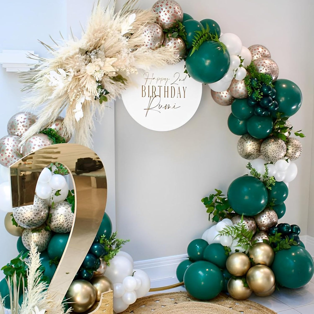 90pack Dark Green Balloons Different Size 18/12/10/5 Inch Green Balloon Garland Arch Kit for