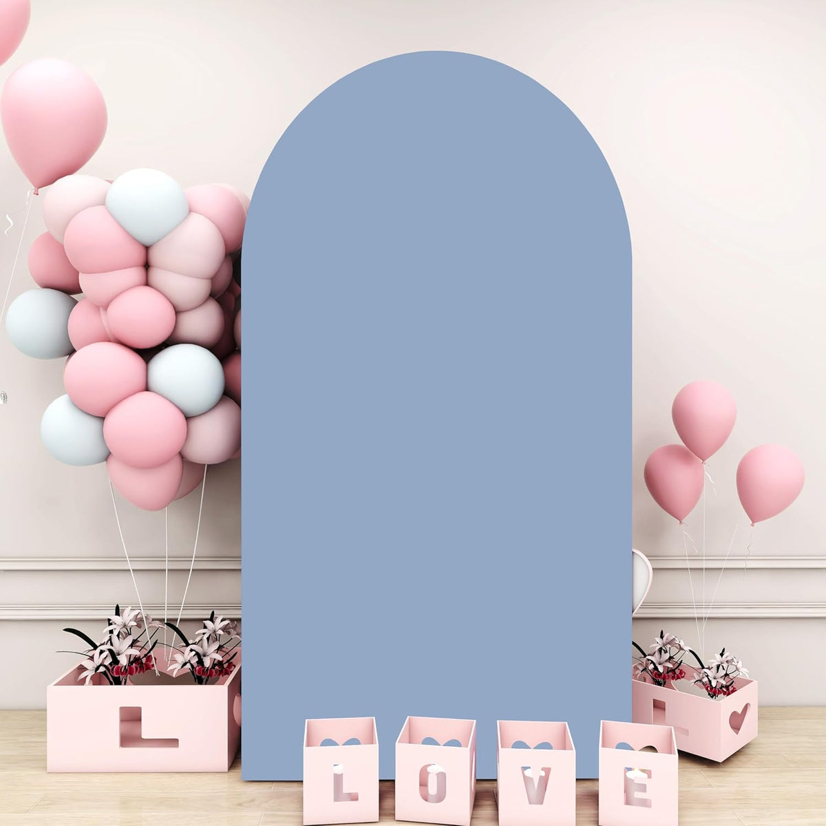 Wedding Arch Cover Dusty Blue Arches Stand Covers 7.2FT Arch-Backdrop-Cover Spandex Arch Covers