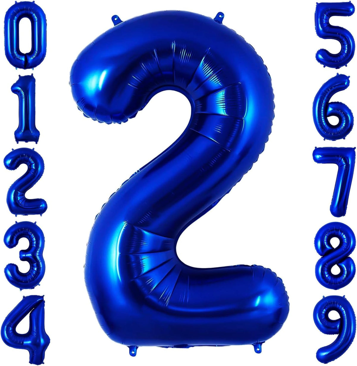 Navy Blue 2 Balloon Number,40 Inch Number 2 Balloon Big Dark Blue 2 Foil Mylar Helium Balloon for
