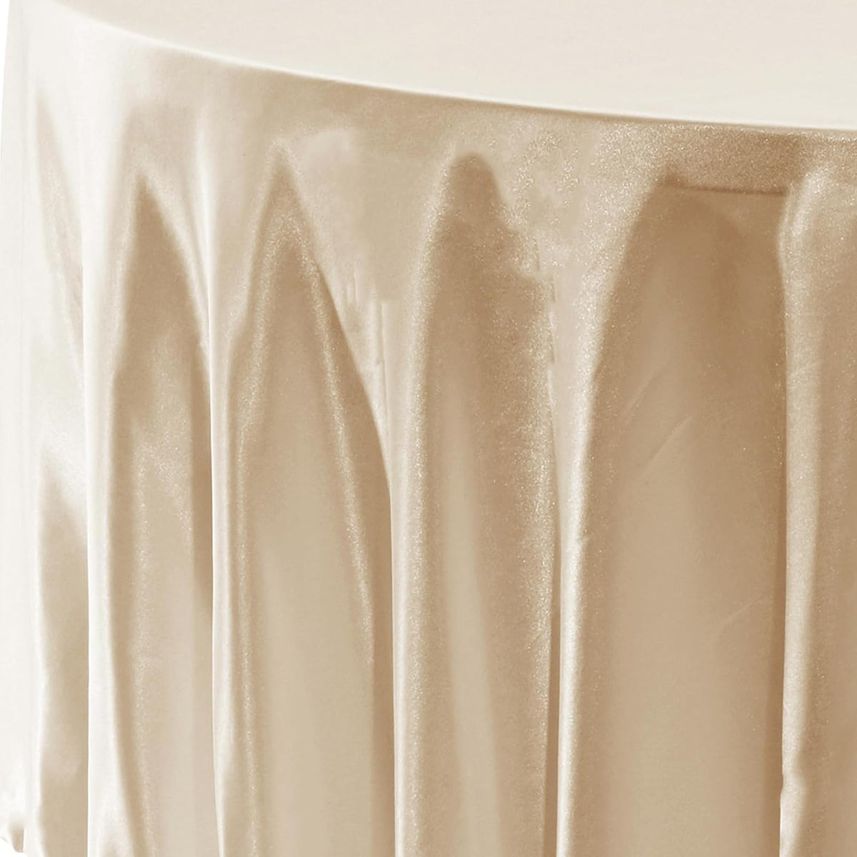 fani 6 Pack 120 Inch Champagne Round Tablecloth - Premium Silky Satin Tablecloth Overlay Smooth