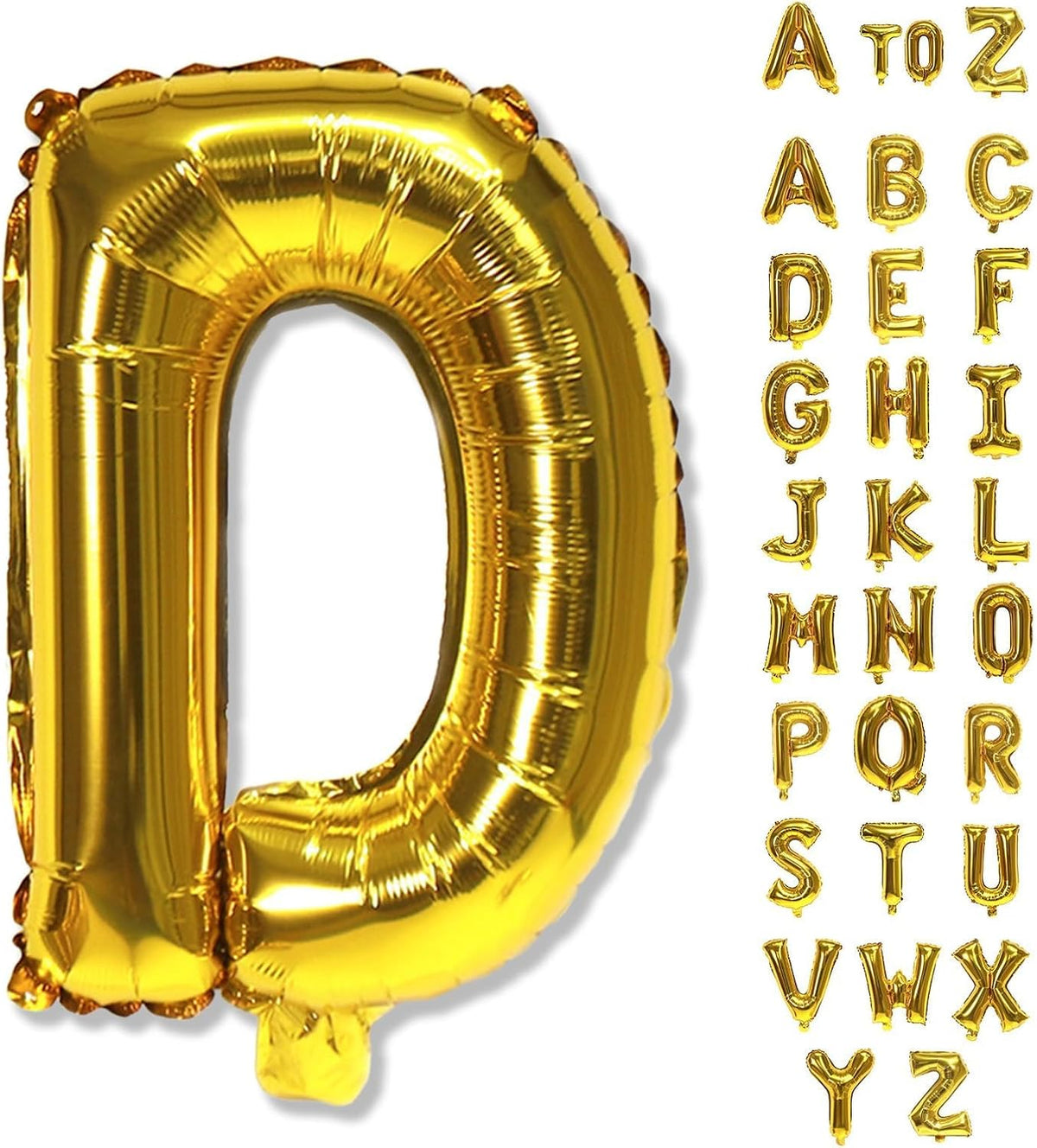 Custom Letters Balloon Gold, Large Helium Alphabet Name Balloon D Decor, 40 Inch Self Inflating