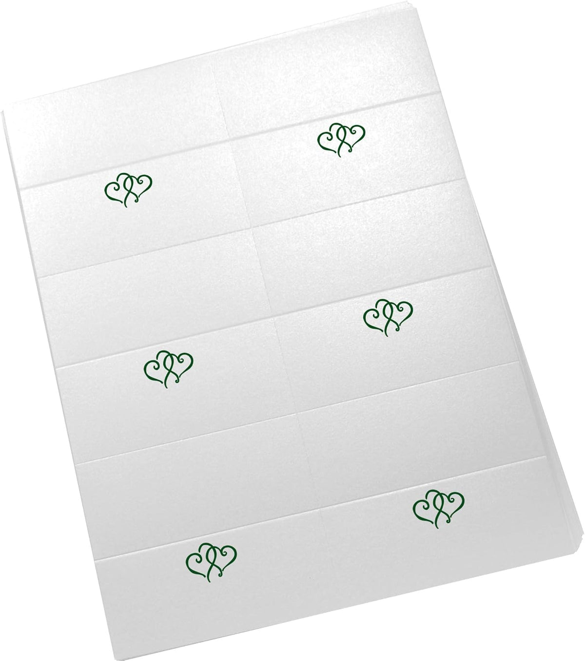 Linked Hearts Printable Place Cards, Hunter Green (Choose Color), Set of 60 (10 Sheets), Laser &
