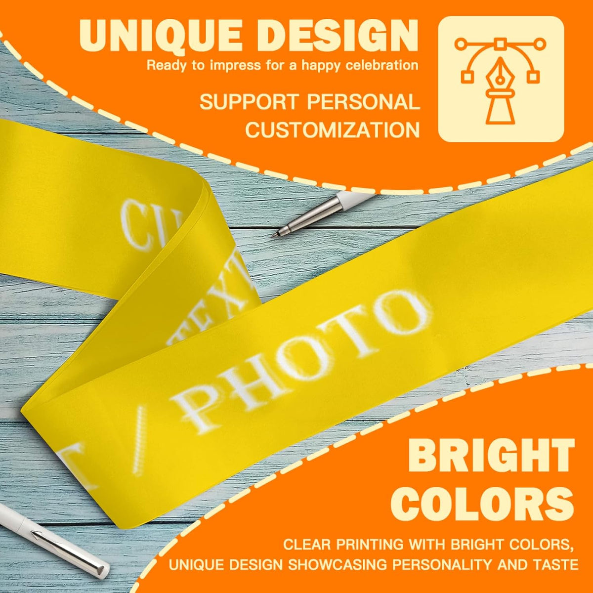 Custom Sash,Personalized Birthday Sash with Text Photo,Customized Bachelorette Sash Quote Sash
