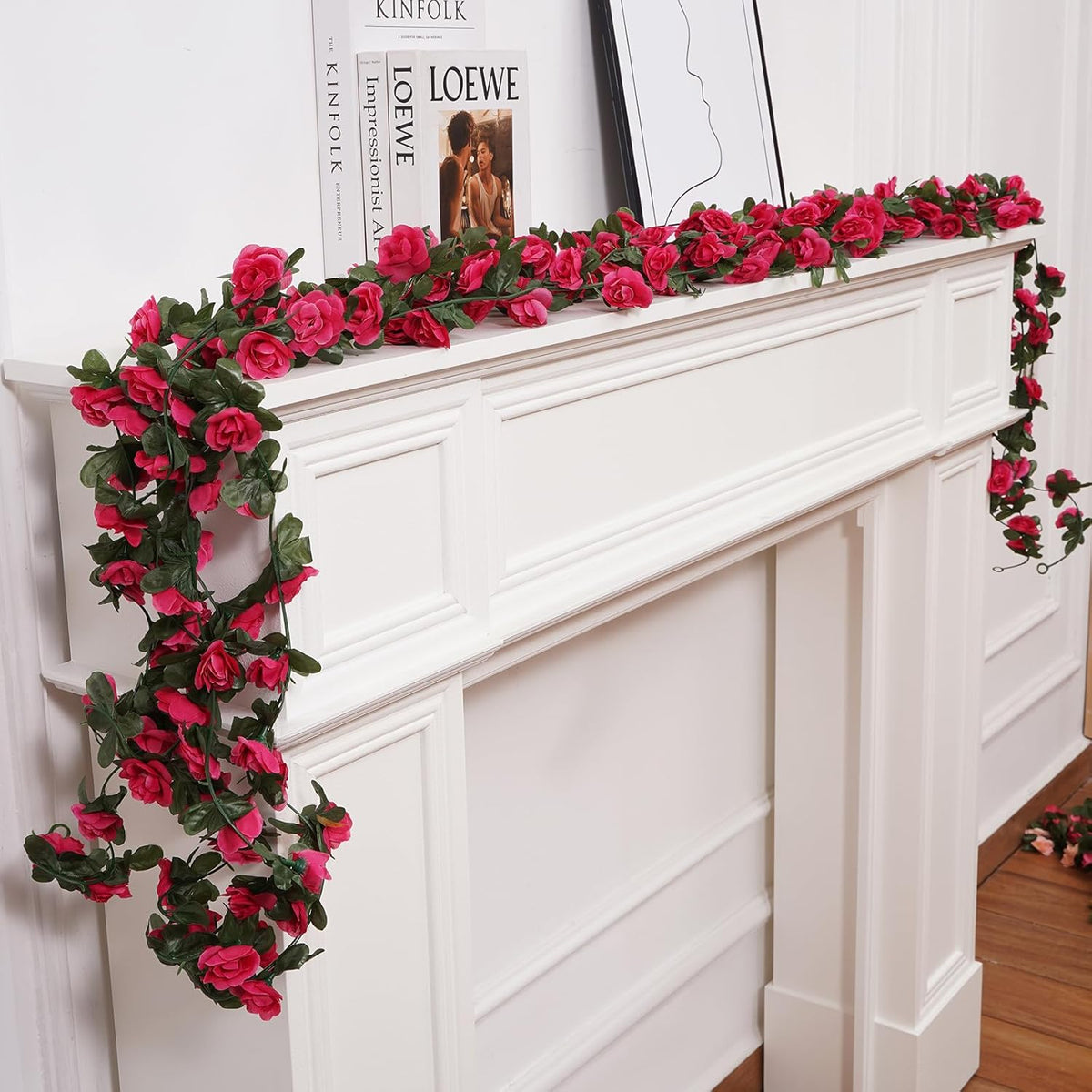 10 Pcs 82FT Flower Garland, Artificial Rose Garland Flowers Plants Fake Flower Hanging Rose Ivy