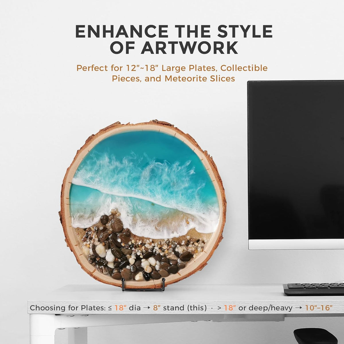 TR-LIFE Plate Stands/Holder for Display, 8 Inch, Large, Metal Frame for Picture, Decorative
