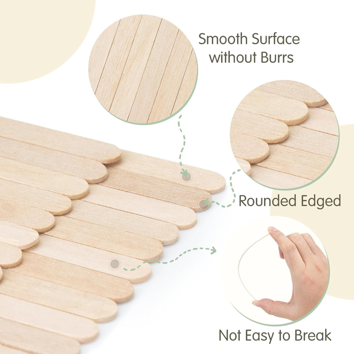 WISYOK 1000 PCS Coffee Stirrers, 5.5 Inch Premium Birch Wood Sticks, Smooth Round Ends