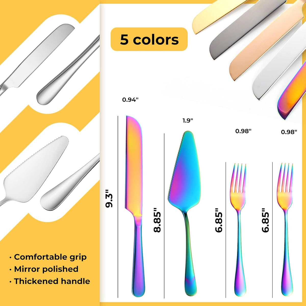 Personalized Wedding Cake Knife and Server Set Stainless Steel Forks Cake Cutter Server Engraved