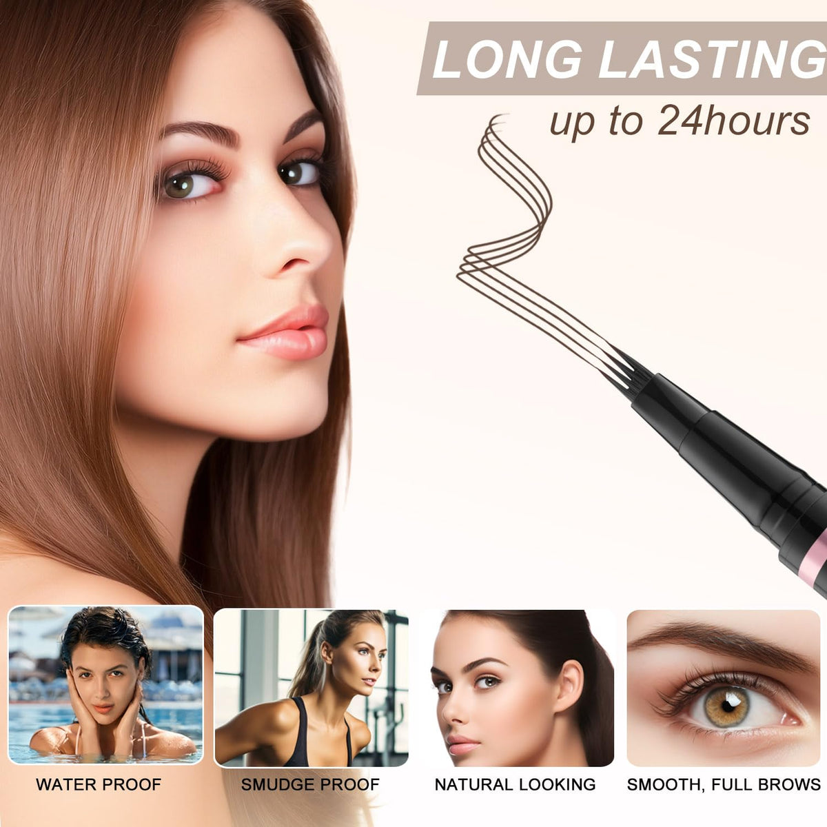 Eyebrow Pencil Makeup Kit, with Waterproof 2-IN-1 Microblading Eyebrow Pen, Eyebrow Pomade
