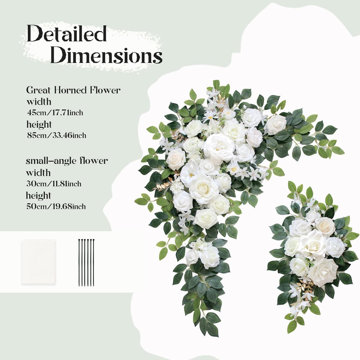 Wedding Arch Flowers Kit,Artificial Flower Arch Decor (Set of 3),2pcs Artificial Flower Arrangement