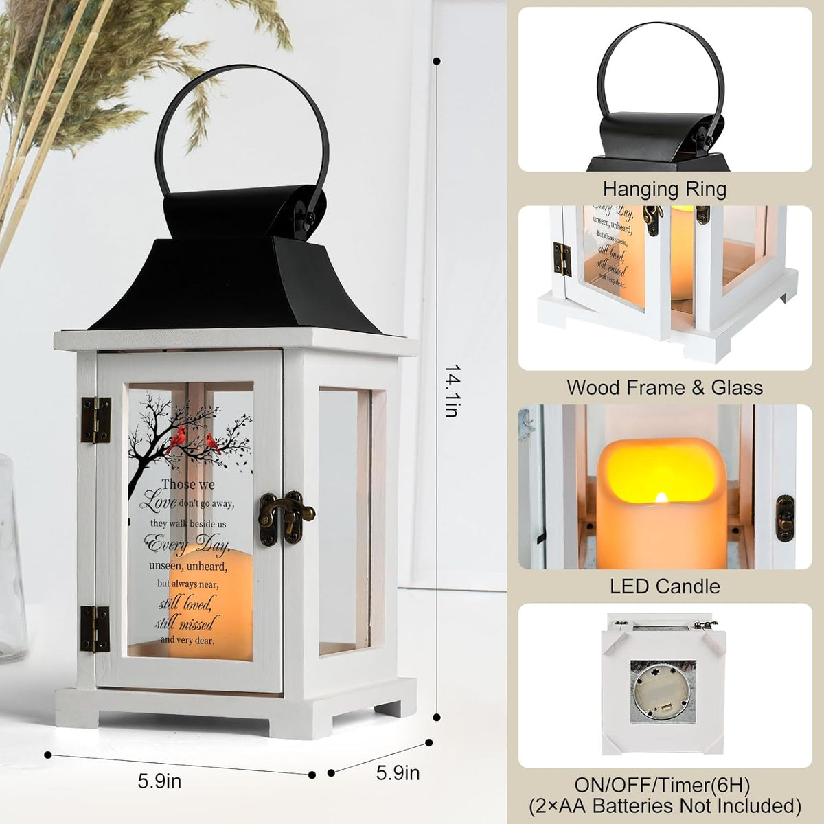 Memorial Lantern - Bereavement Sympathy Gifts for Loss of Loved One Mother Father, Thoughtful