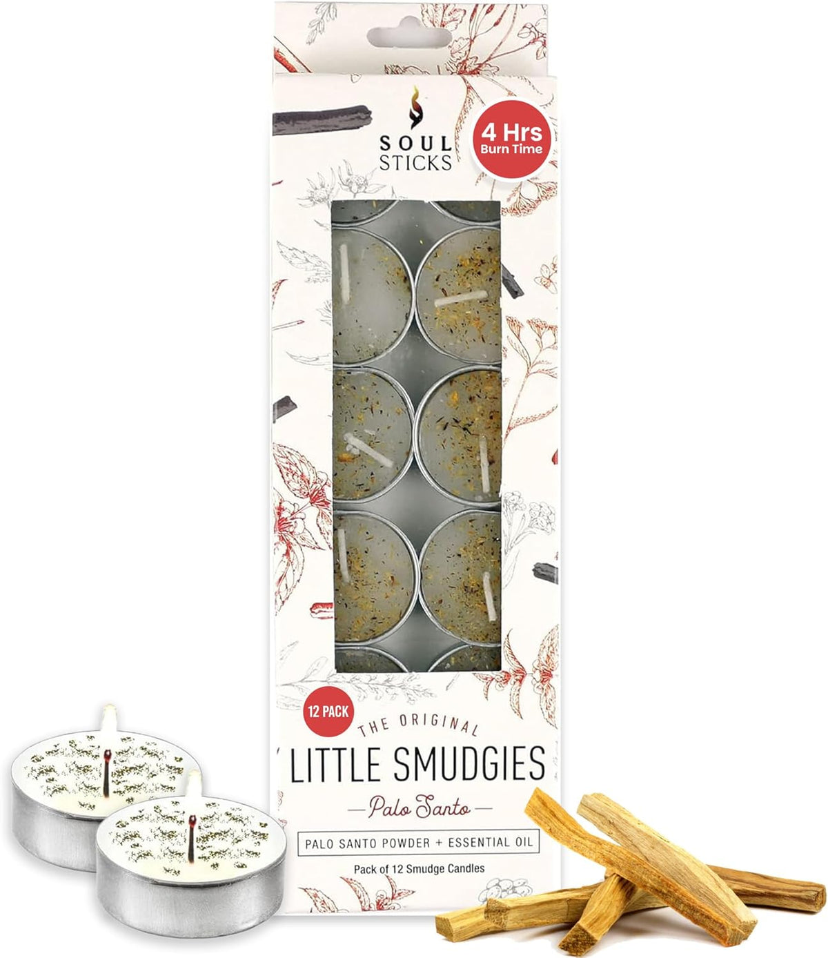 SOUL STICKS 12 Pack Little Smudgies Tealight Candles Smudge Candle for Cleansing House, Meditation