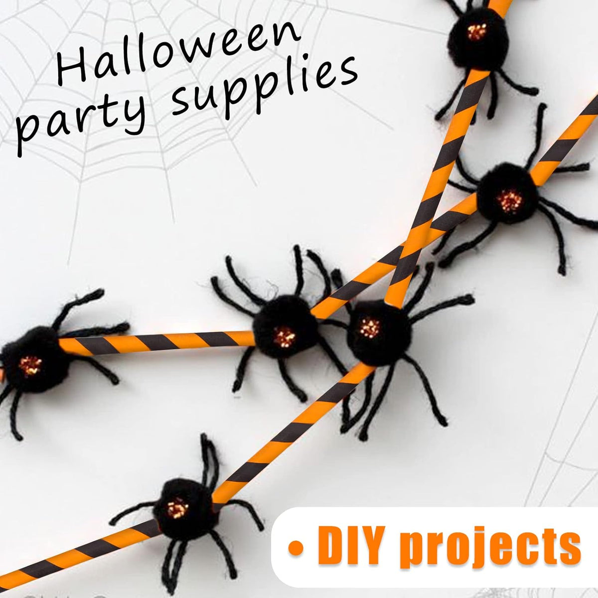 HANSGO Halloween Paper Straws, 180PCS Paper Drinking Straws Bulk for Decorating Halloween Party