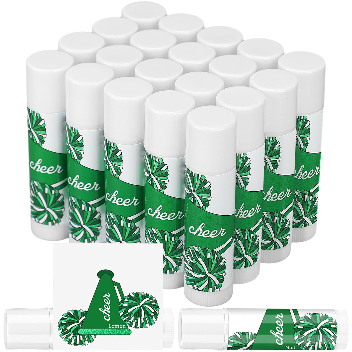 24 Pcs Cheer Lip Balm Cheer Teams Camp Gifts Pom Pom Leaders Party Favors Gear Lip Balm Mom Gift