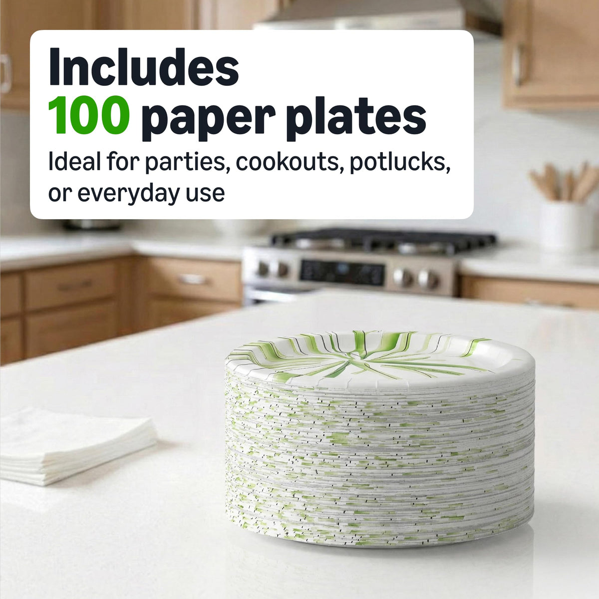 Amazon Basics Everyday Disposable Paper Plates, 8.62 Inch, Microwave-Safe, Cut Resistant
