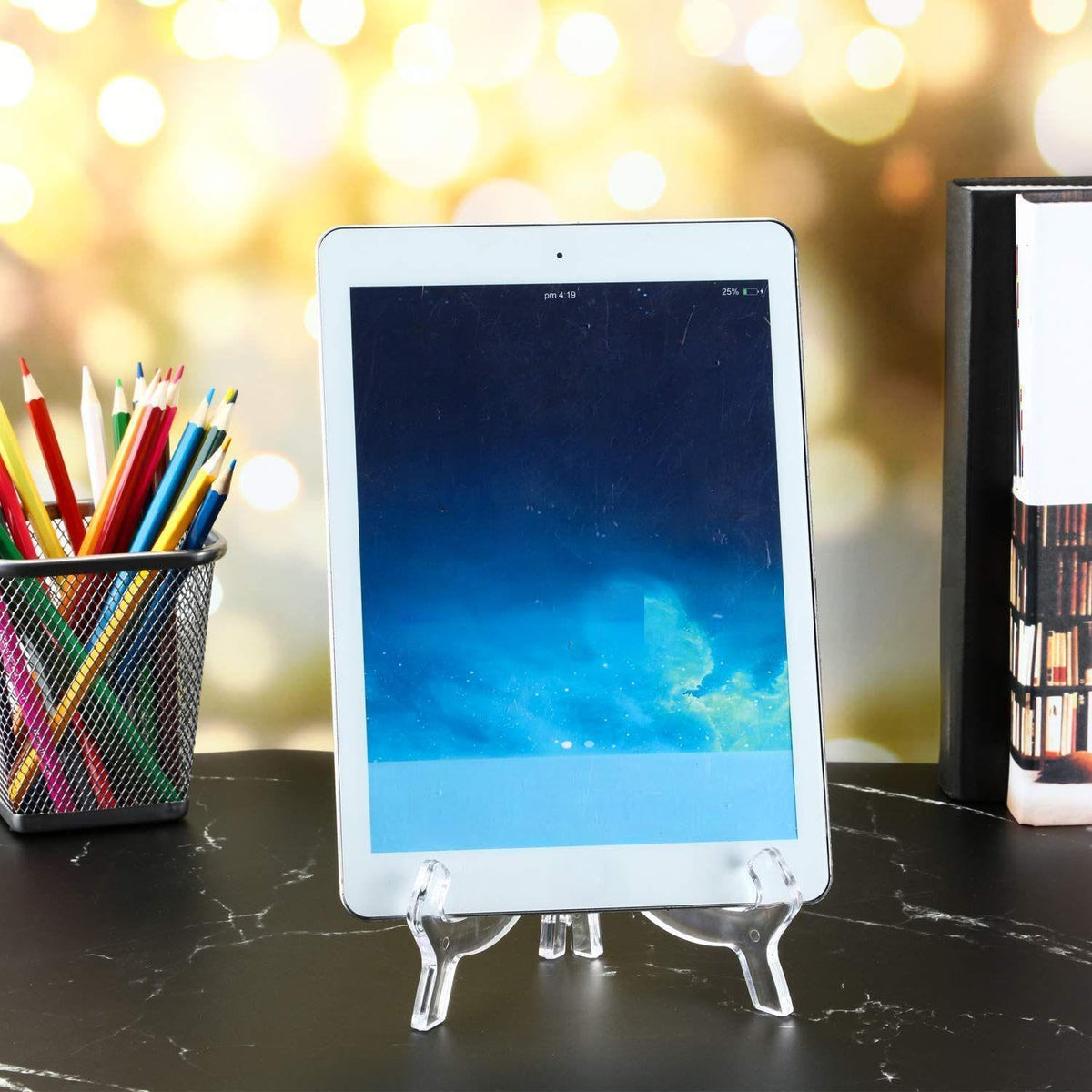 HESTYA 3 Pieces 4.5/7/9.8 Inch Clear Acrylic Easels Display Stands Plate Stands Holders to Display