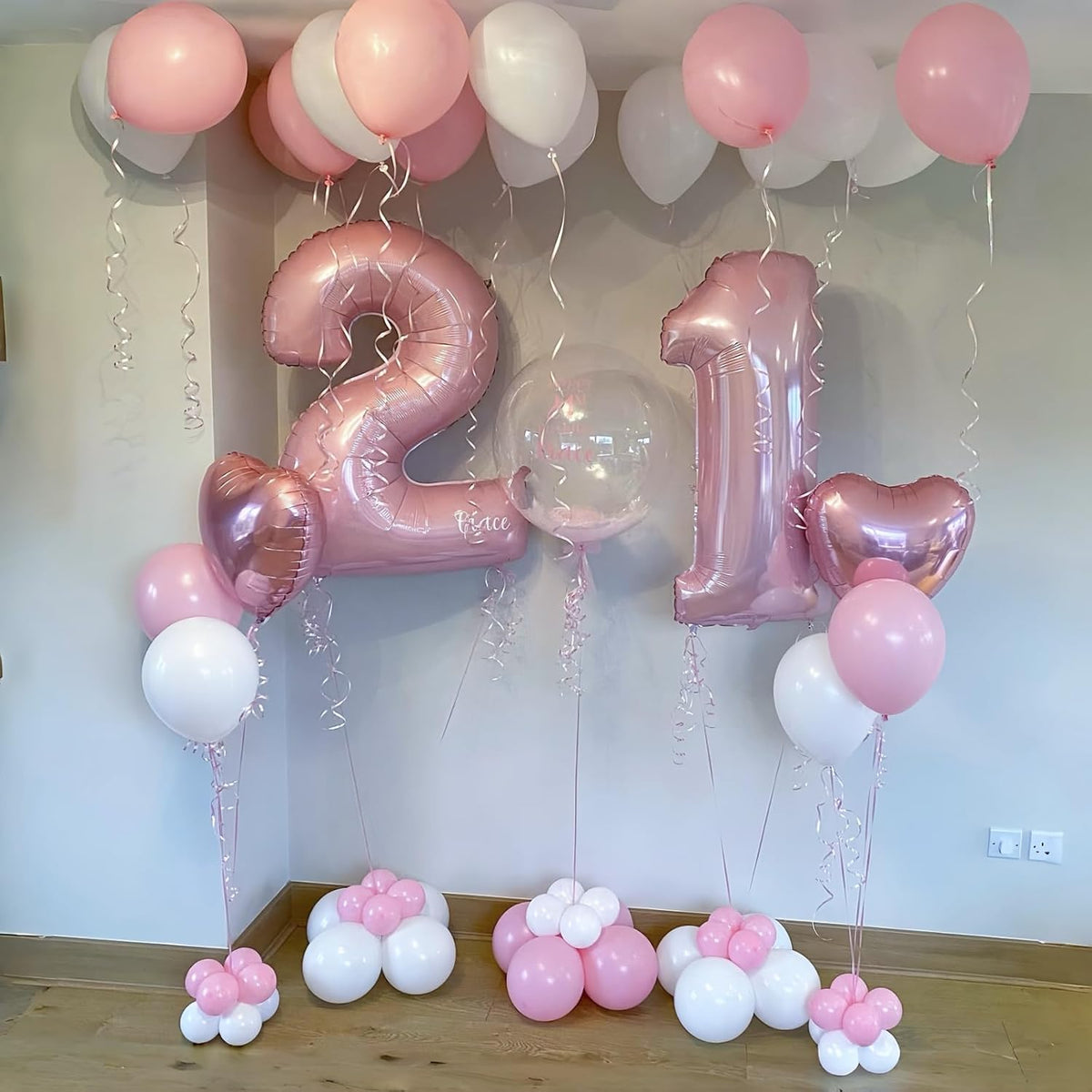 40 Inch Balloon Number 2 Pastel Pink, Large Foil Light Pink Number Balloons Set 0-9 for Girls