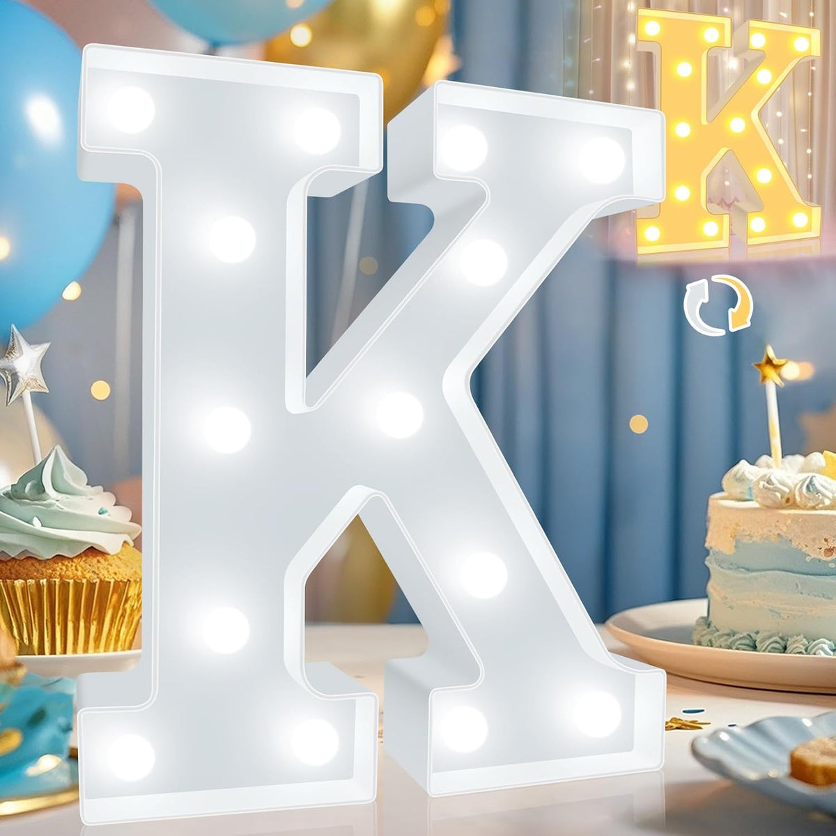 Pooqla LED Marquee Letter Lights, Warm White and Cool White Decorative Lighted Letters, Light Up