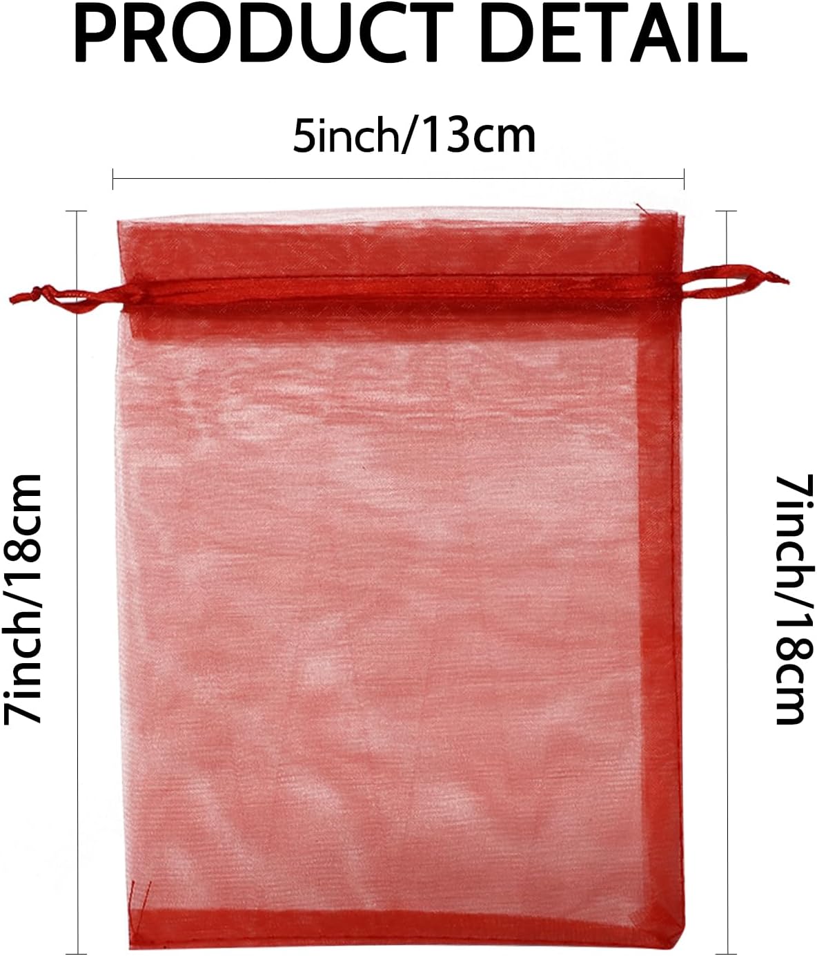 Wudygirl 100PCS Organza Bags 5X7 Inch Favor Bags Jewelry Bags Drawstring for Christmas Candy