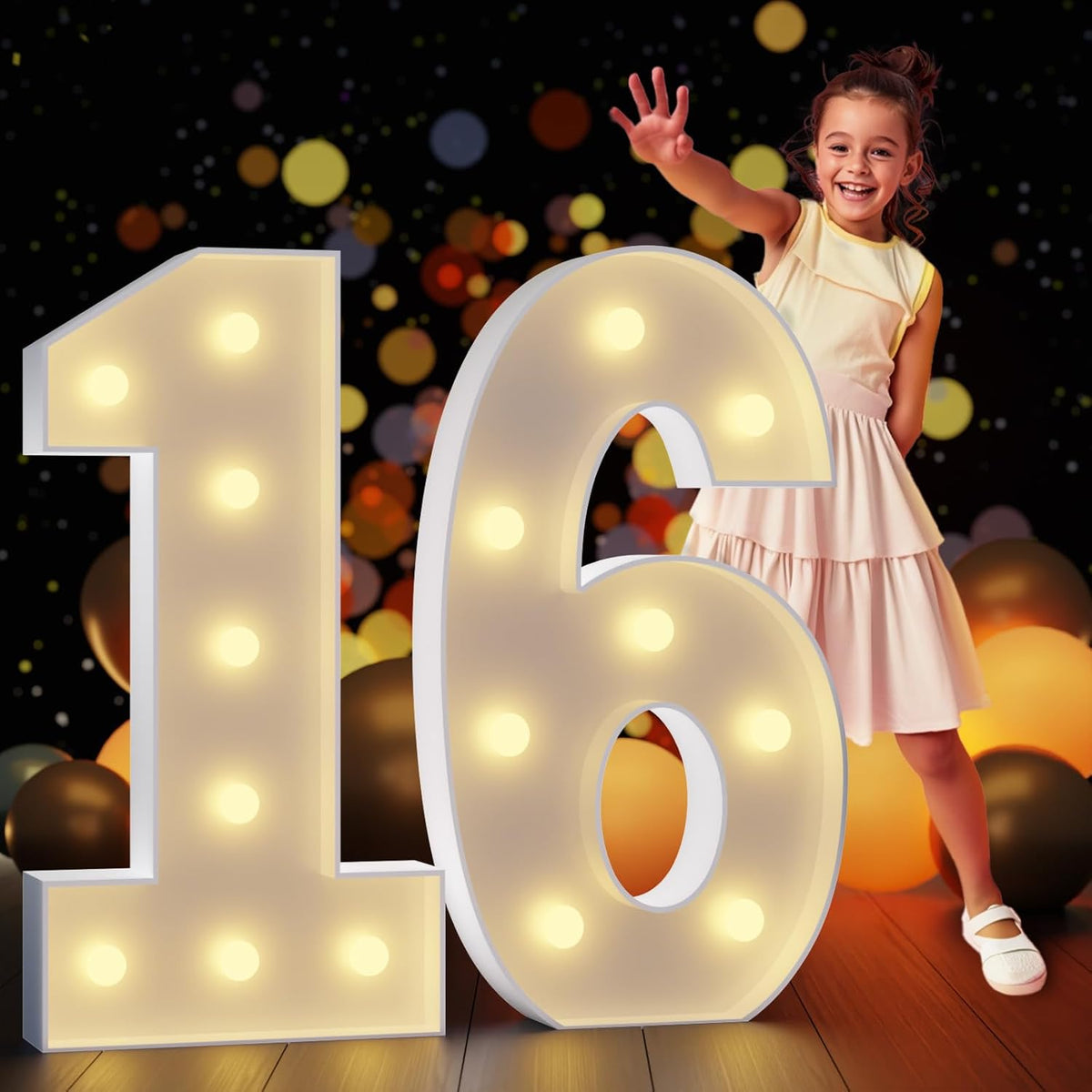 Marquee Numbers 3 Feet Tall Large Light Up Numbers 16th Sweet 16 Birthday Decorations Girl Boy Big
