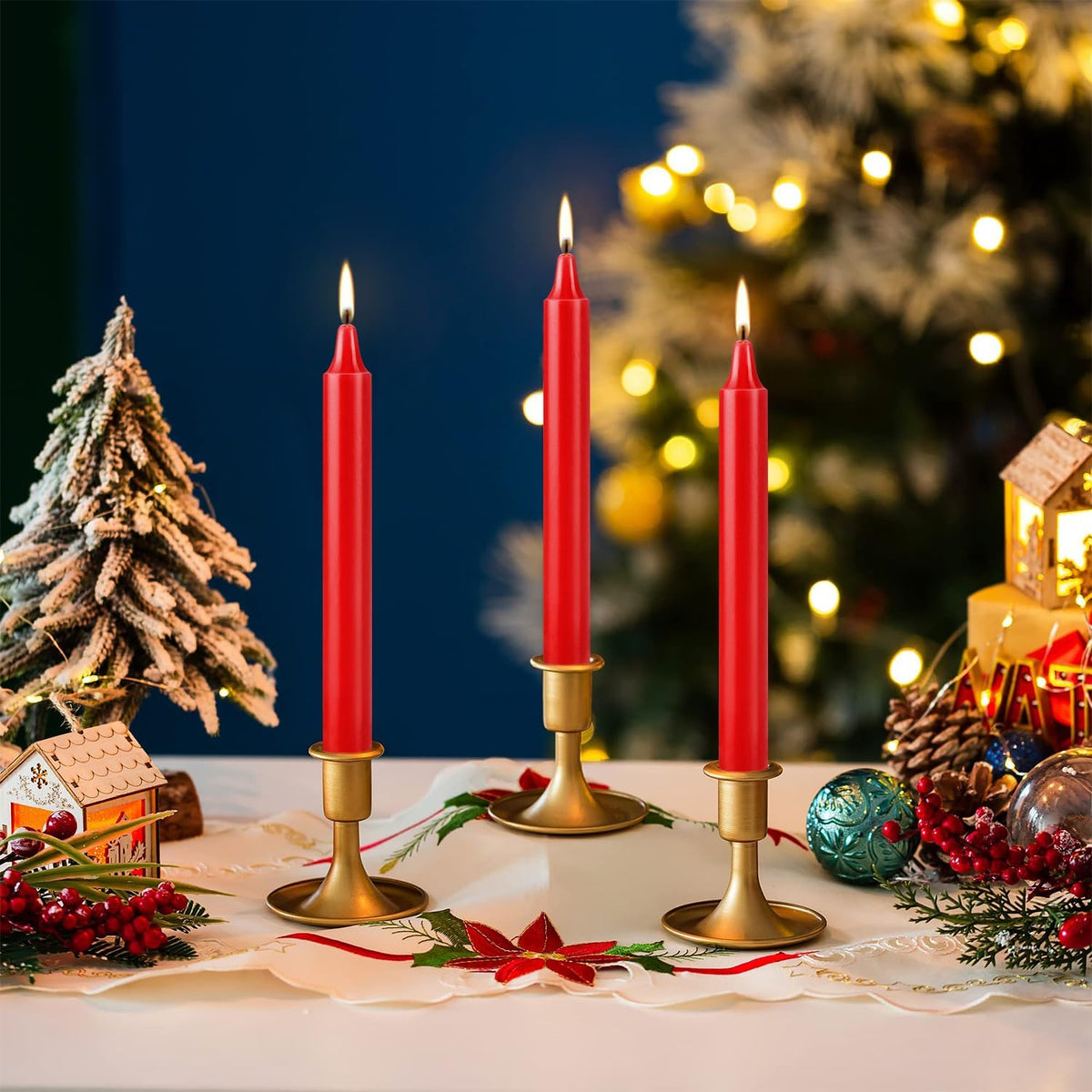Set of 20 Red Candles –Spell Chime Candles for Christmas,Household, Wedding, Rituals, Prayer