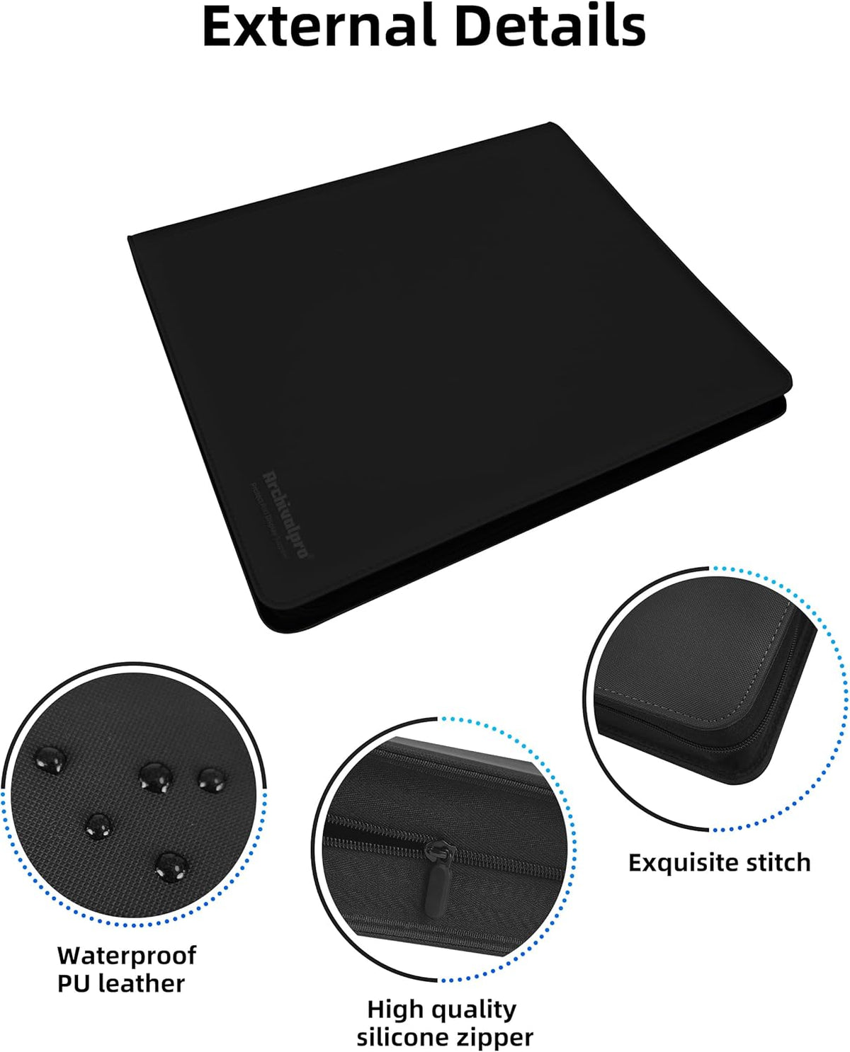 20 Pockets Premium Card Binder 1280 Cards Trading Card Binders Side Load Card Storage Display