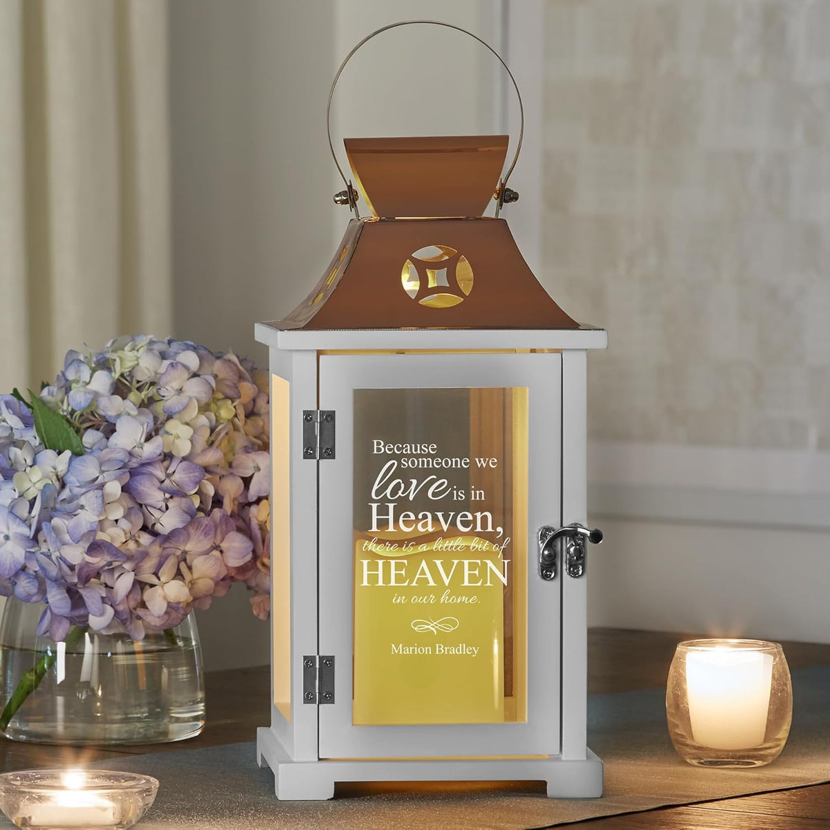 Let's Make Memories Personalized Memorial Lantern - Sympathy - Condolences - LED Candle - Automatic