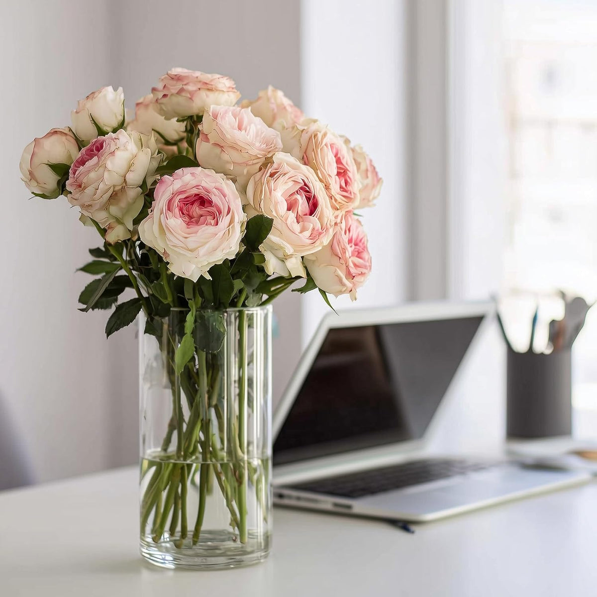 12pcs Clear Cylinder Vases for Centerpieces, Glass Flower Vases for Wedding Decorations and Home