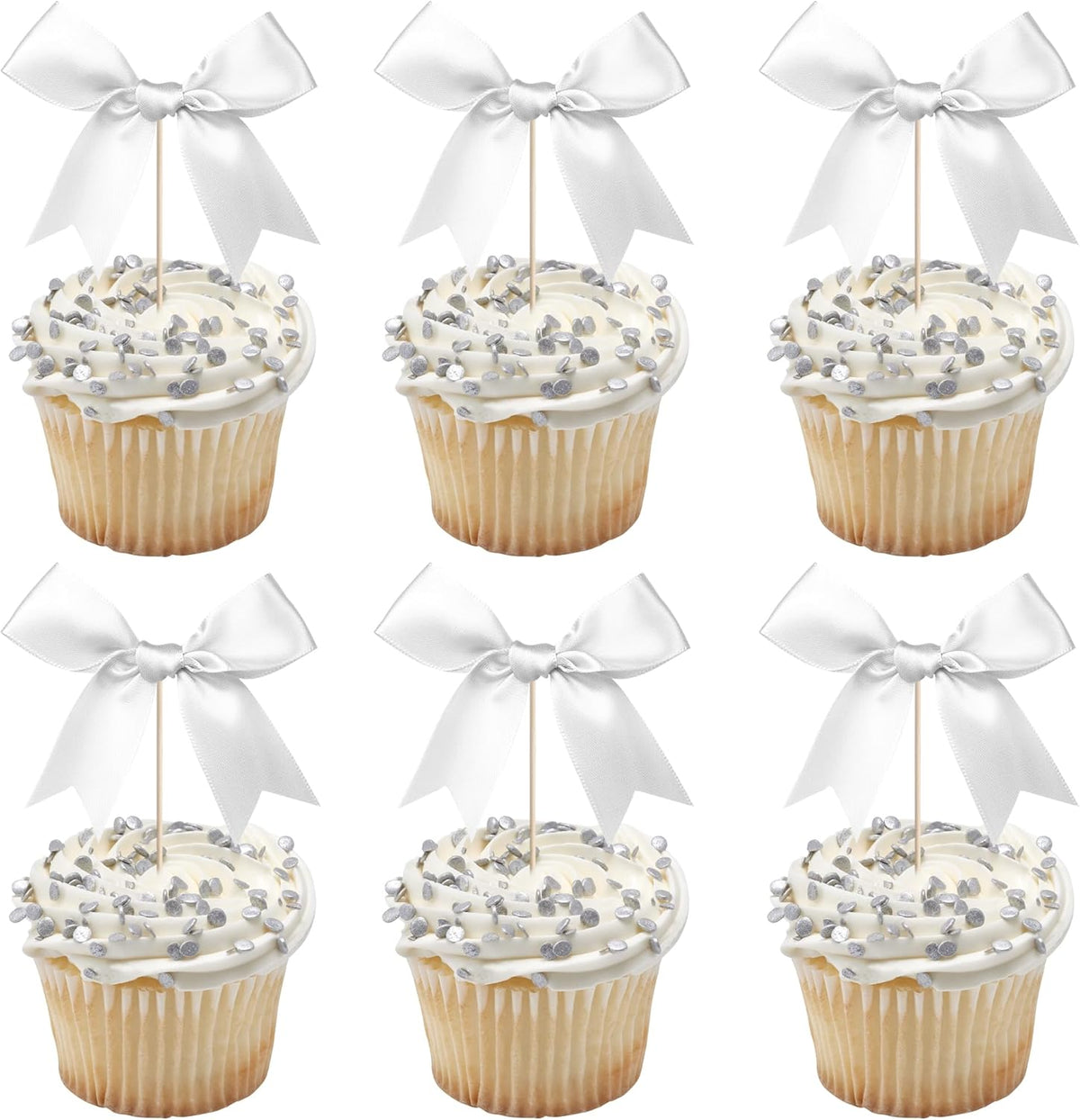 24 PCS Bow Cupcake Toppers Bow Cupcake Picks Bowknot Birthday Party Decorations Bowknot Cake