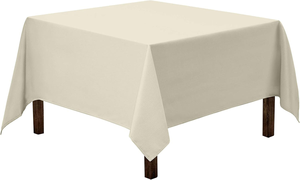 Gee Di Moda Square Tablecloth - 70 x 70 Inch Ivory Table Cloth for Medium Square or Round Tables