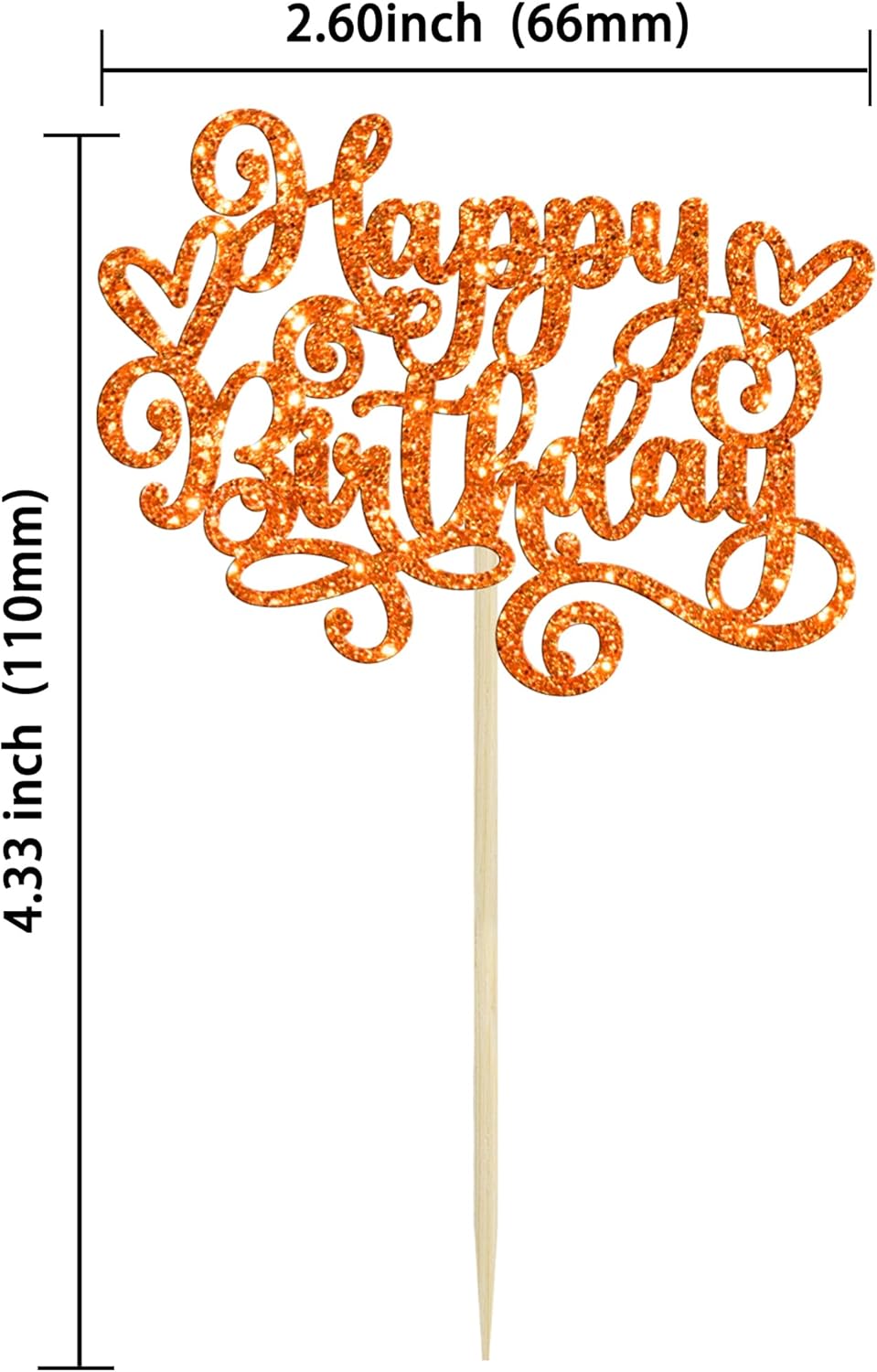 Gyufise 24Pcs Happy Birthday Cupcake Toppers Glitter Happy Birthday Cupcake Picks for Celebrating