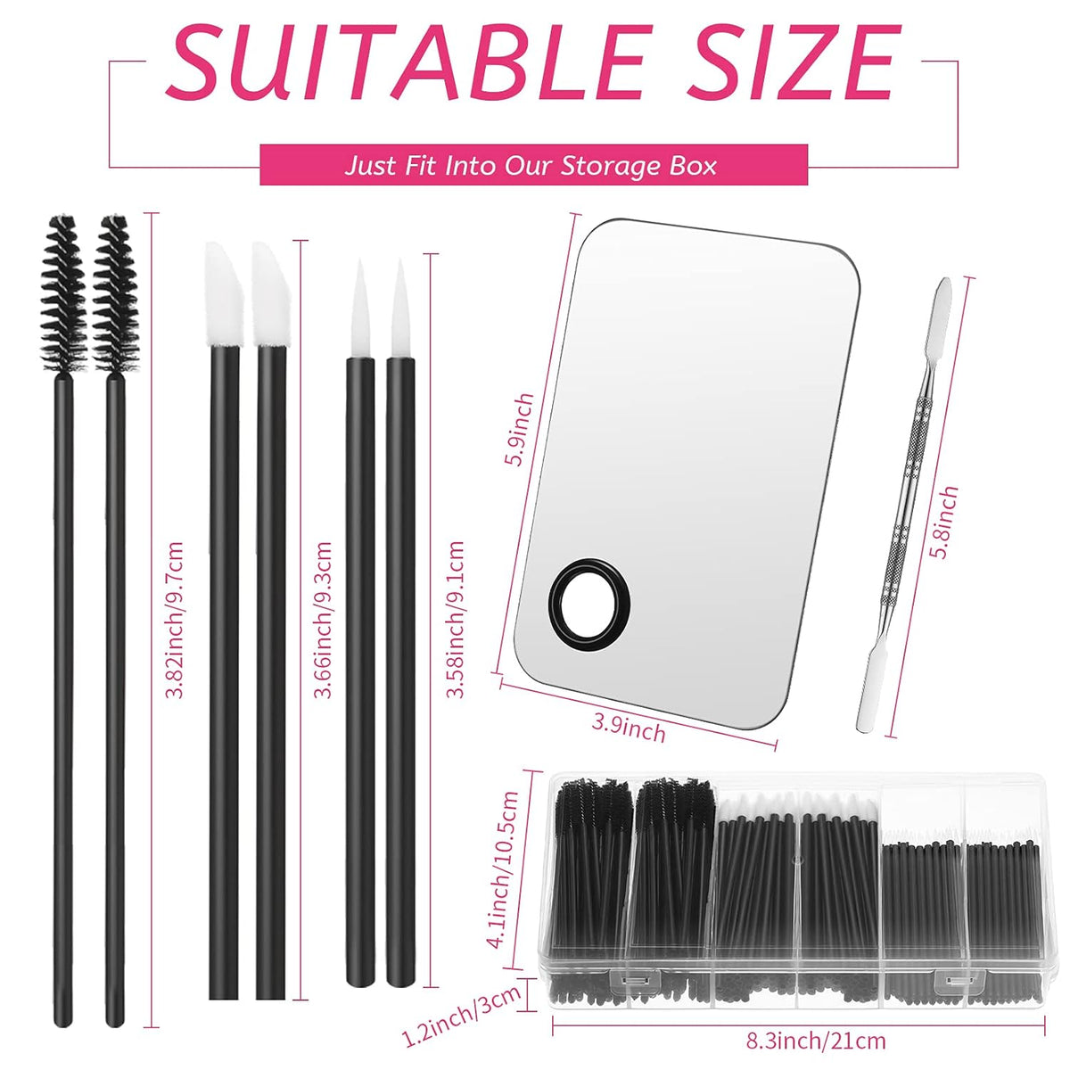 Maitys 260 Pieces Disposable Makeup Tools Kit, Eyeliner Brushes Mascara Wands Lipstick Applicators