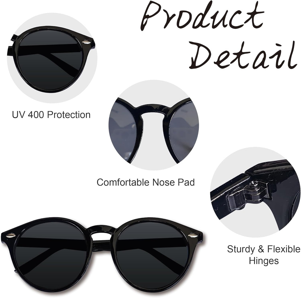LADY&HOME Bachelorette Party Cat Eye Sunglasses - Bridesmaid & Bridal Shower Supplies, 10pcs Round