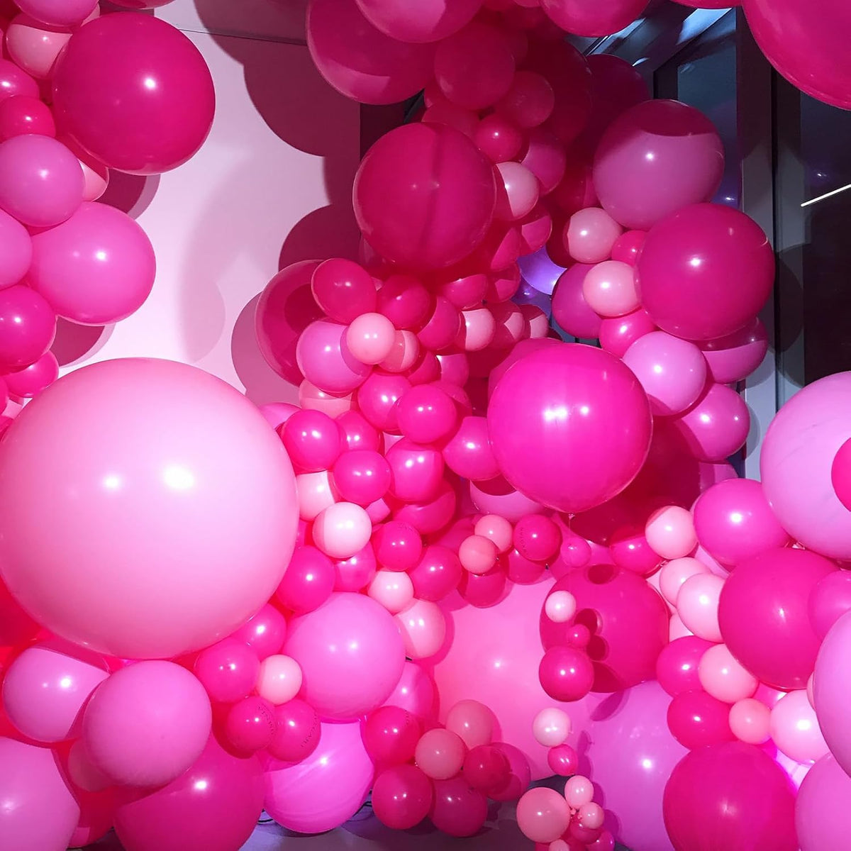 Togvu Hot Pink and Baby Pink Balloons, 60 Packs 12 Inch Premium Pink Latex Balloon with Confetti