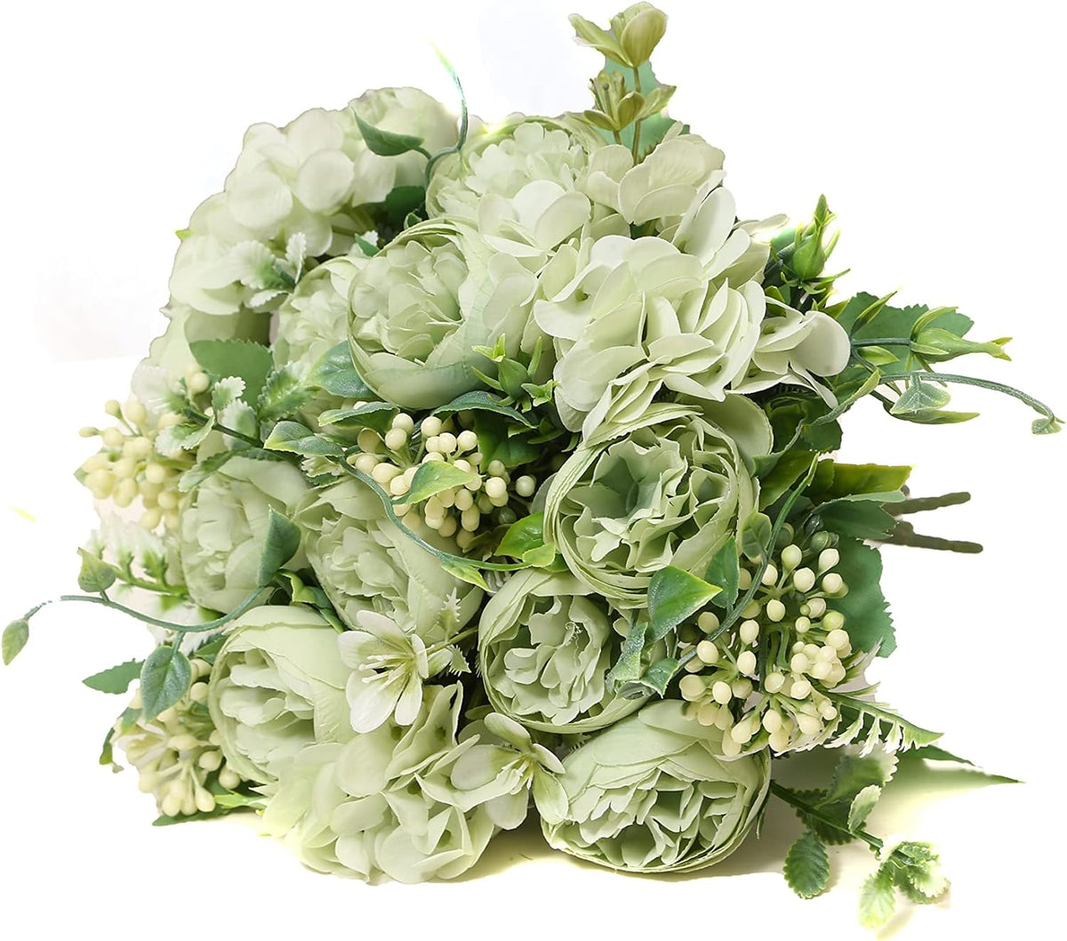 Artificial Flowers Fake Peony Silk Mini Plastic Bridal Flowers for DIY Wedding Bouquets Home