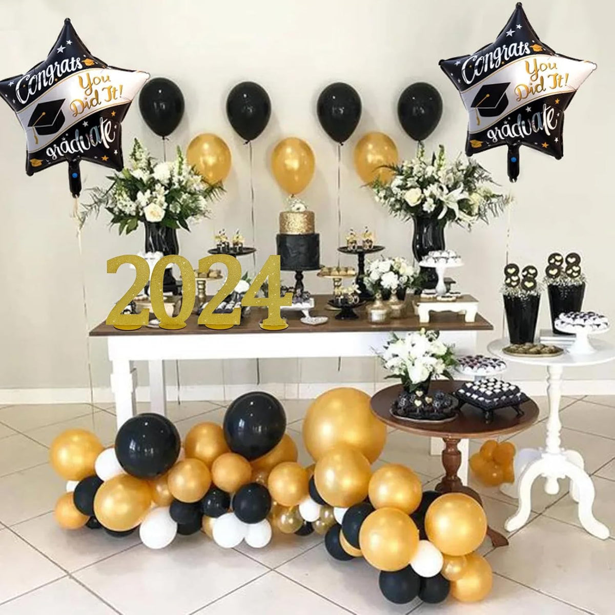TONIFUL 11.8 Inch Gold Glitter Numbers Table Centerpieces 0-9 Birthday Party Decorations,Shining