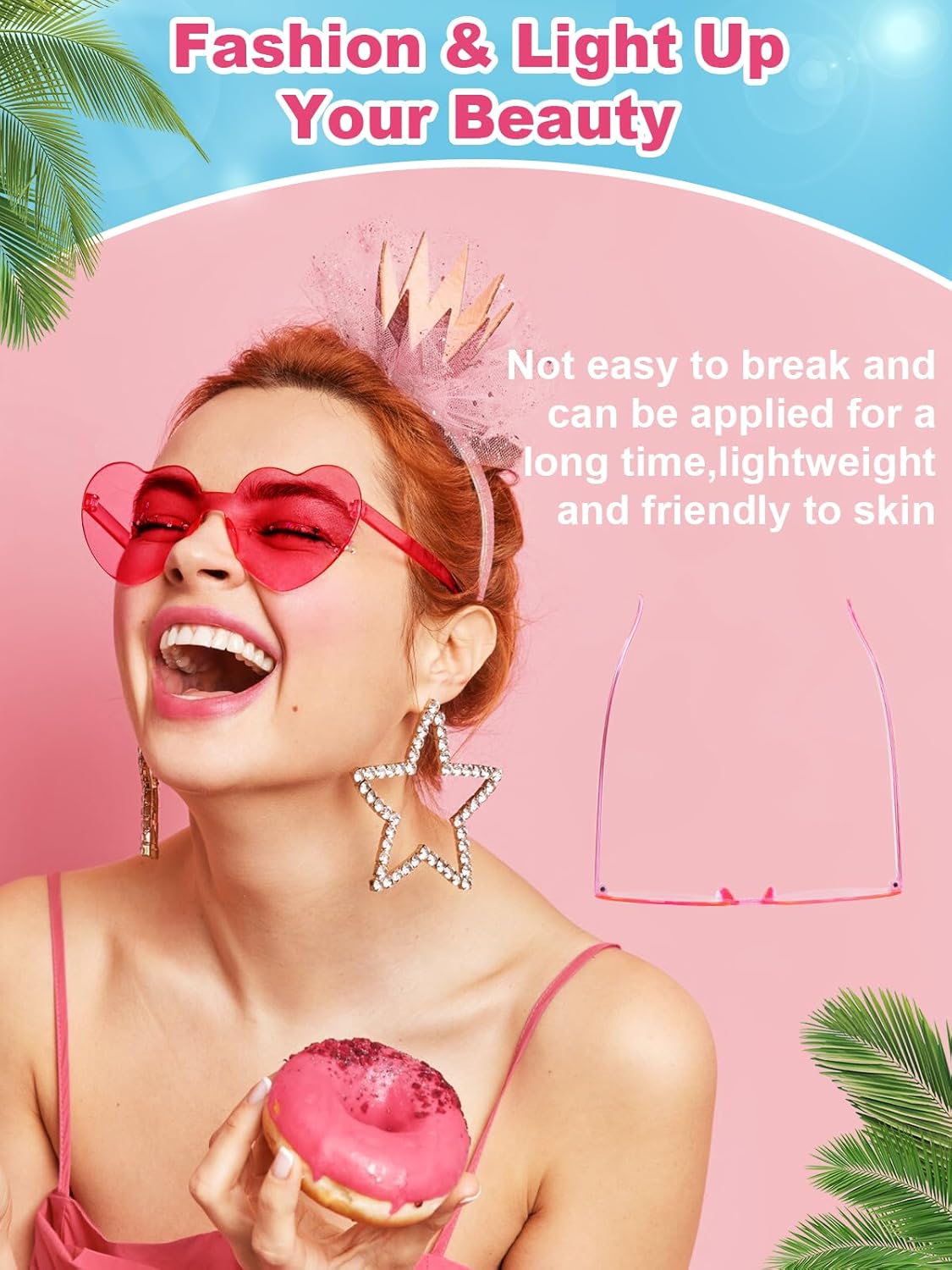 12 Pairs Heart Shaped Sunglasses for Women Colorful Glasses Fun Trendy Transparent Heart Sunglasses